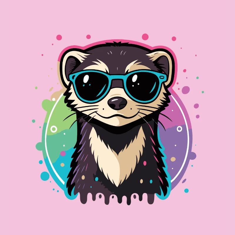 Rainbow Otter Blue Glasses
