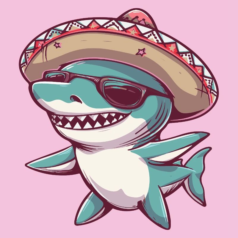 Shark Comic Funny Sombrero