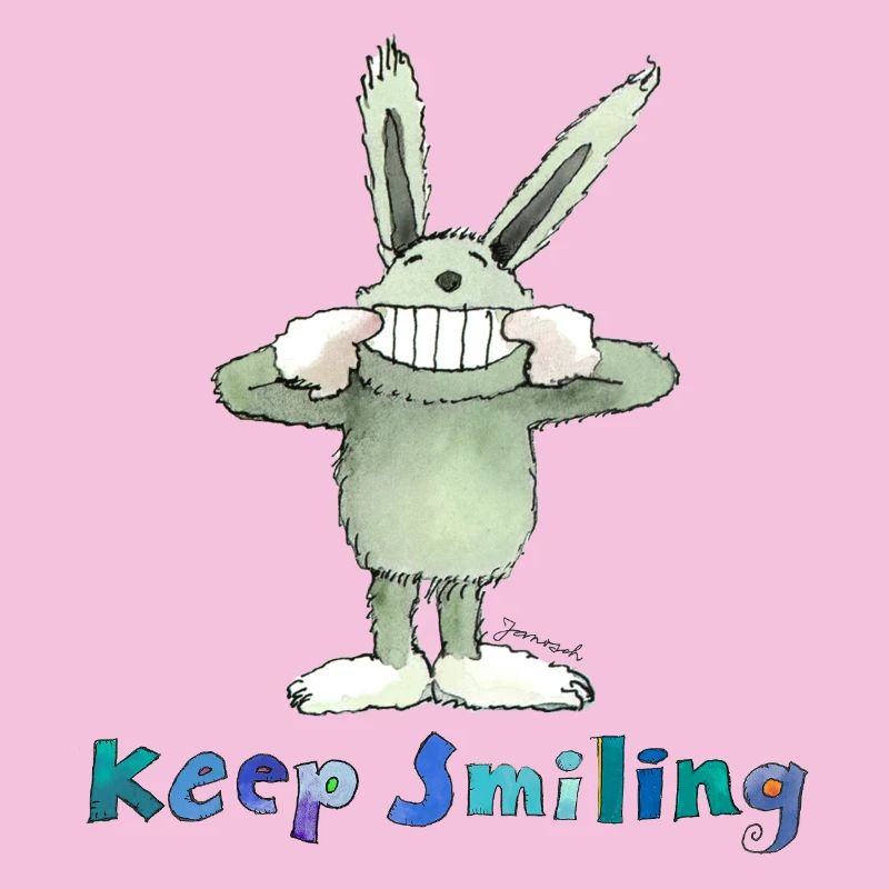 Janosch Spruch Keep Smiling Mit Hase Baldrian 