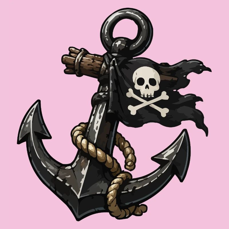 Pirate Anchor with Skull
