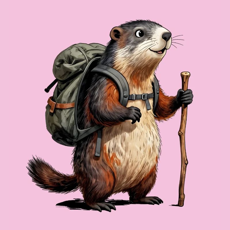 Murmeltierwanderer auf Wanderung