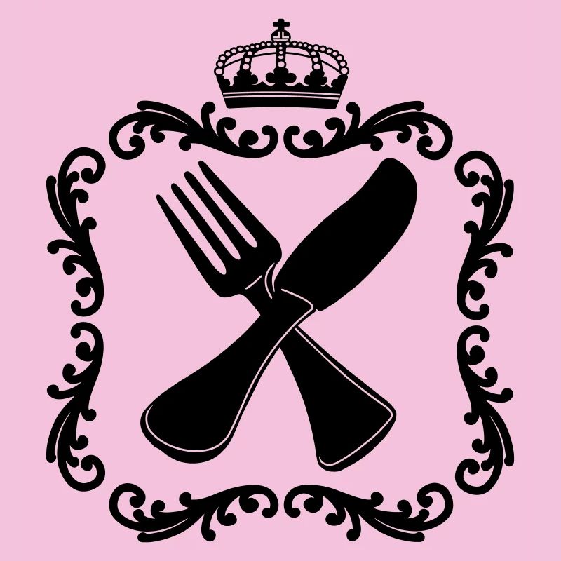Cutlery frame with crown for restaurant logo