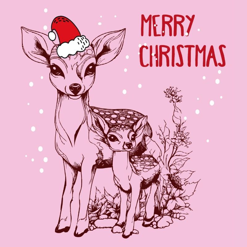 Weihnachten Reh mit Kitz
