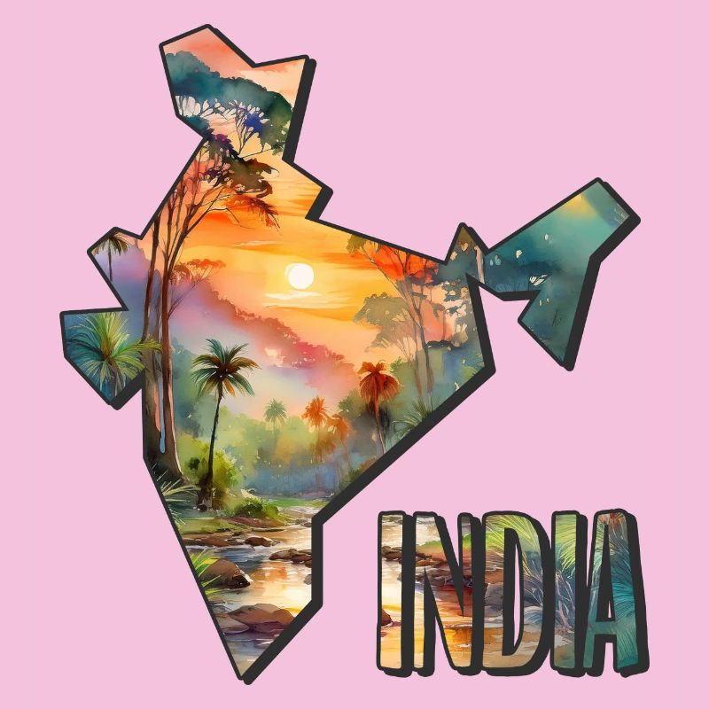 Watercolor Map India