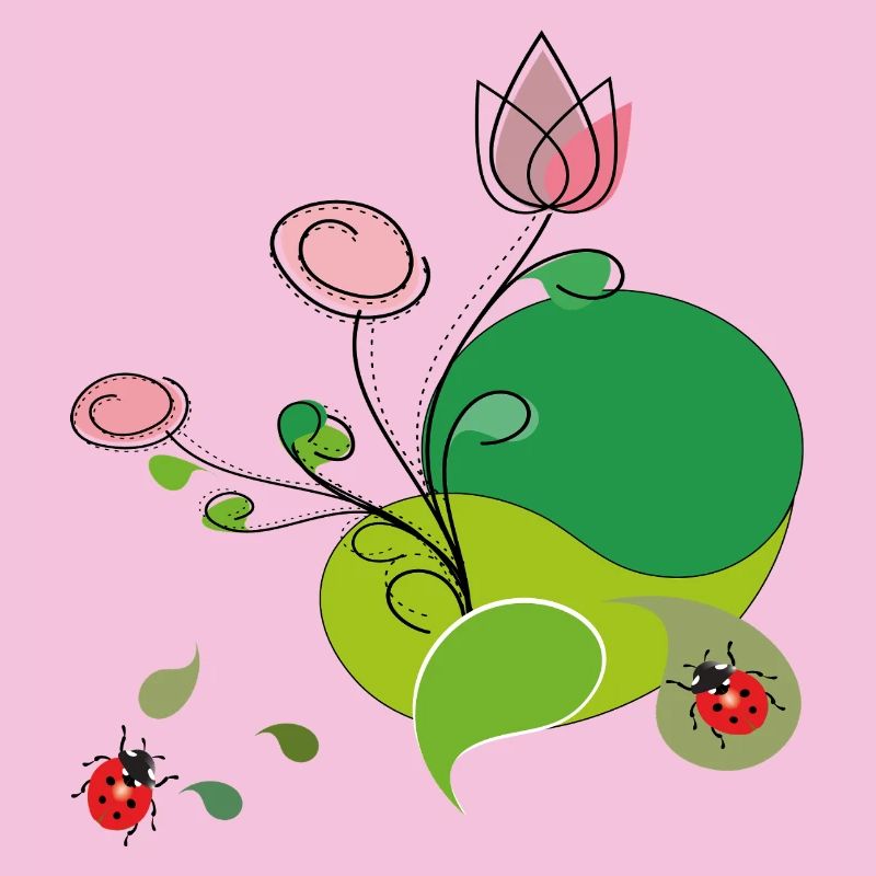Blume mit Marienkäfer