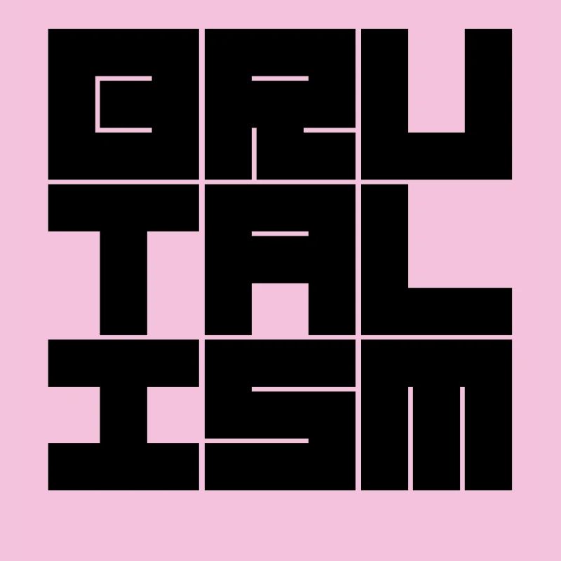 Brutalism geometric typography logo design