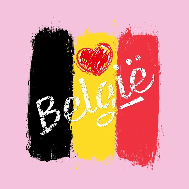 Drapeau Belgique avec Cœur – Design Grunge