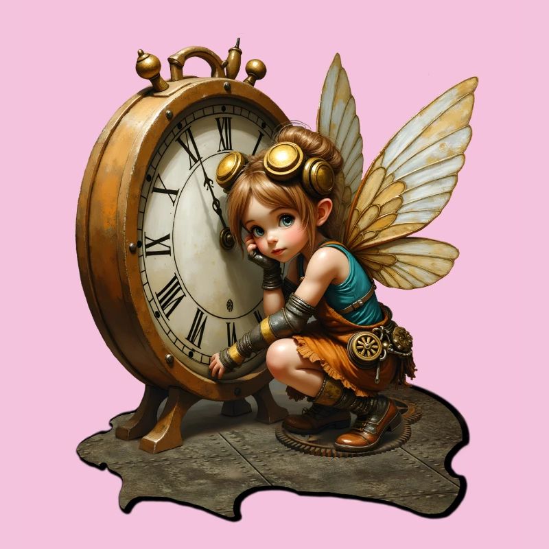 Steampunk-Fee mit antiker Uhr