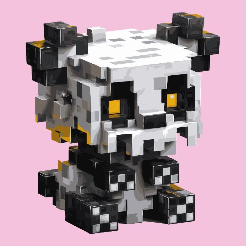 Cute pixel panda in retro gaming style