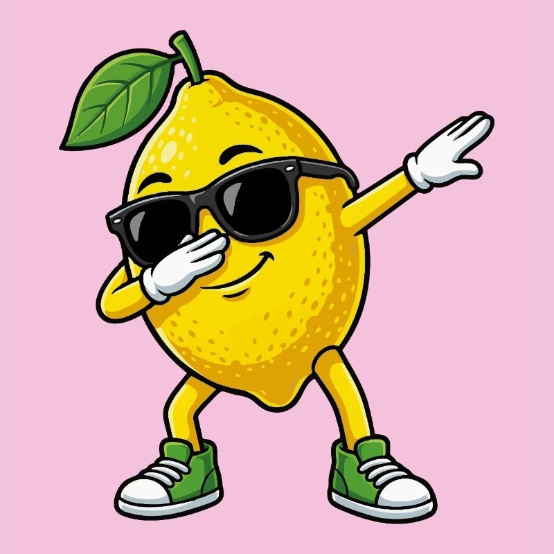 Funny Lemon in Dab Pose Cartoon