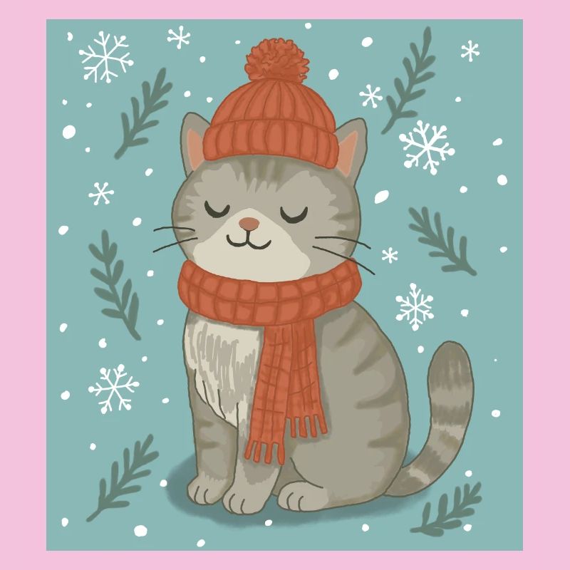Chat d’hiver douillet