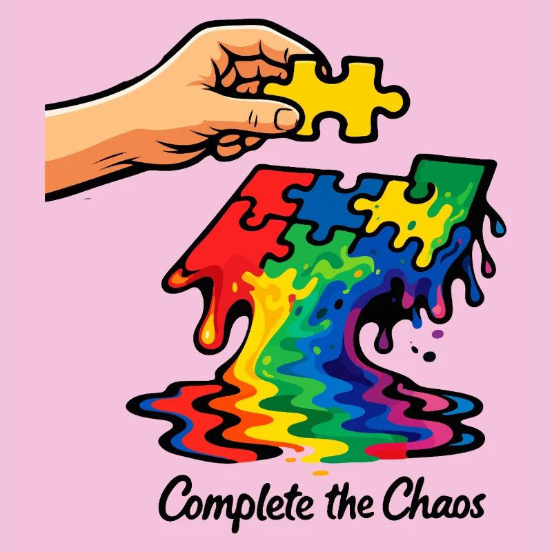Autismus-Puzzlestück Regenbogenbewusstseinskunst