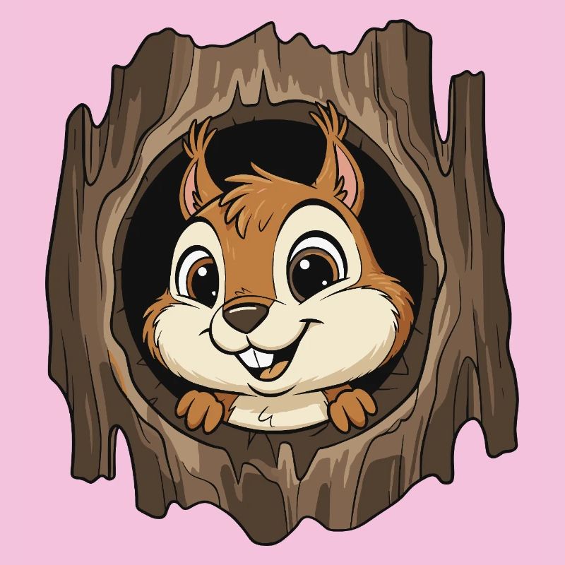 Waldchipmunk im Baumloch