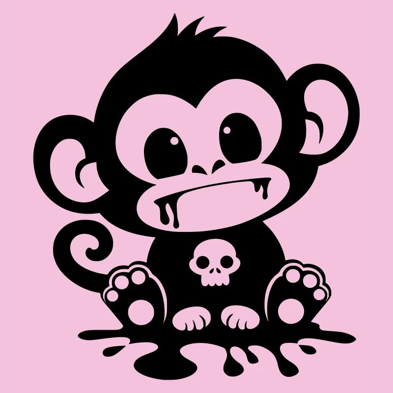 Singe Effrayant avec un Crâne