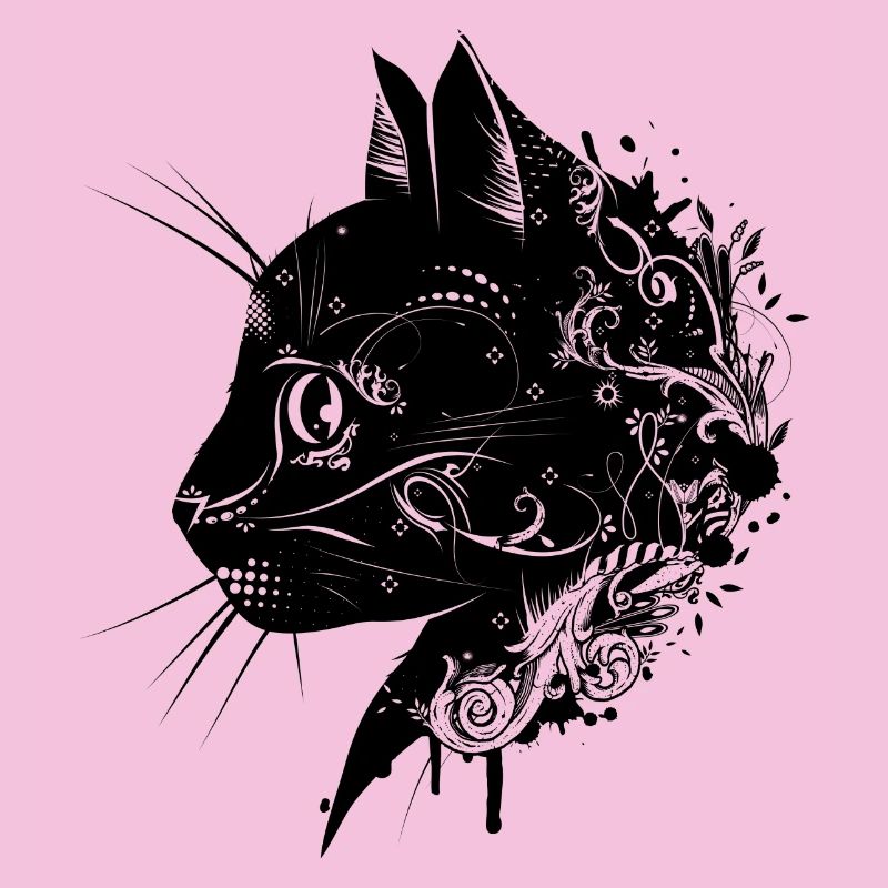 floraler Kopf einer Katze