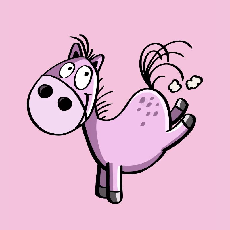 Witziges buckelndes Cartoon Pferd - Springpferd