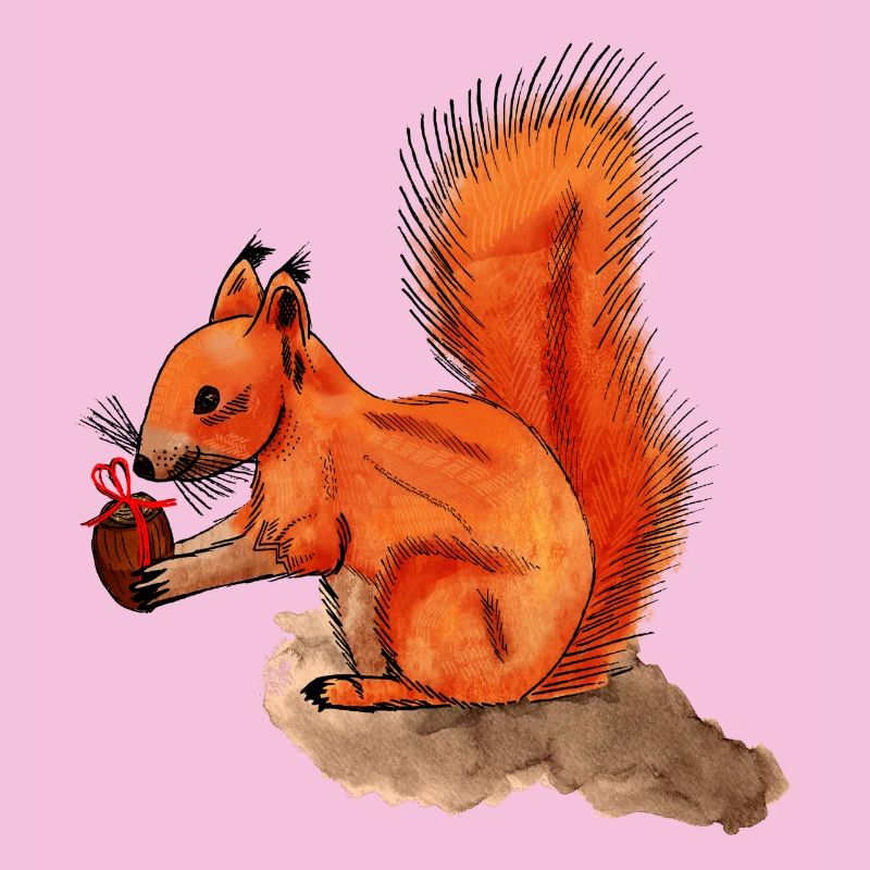 Eichhörnchen mit Geschenk