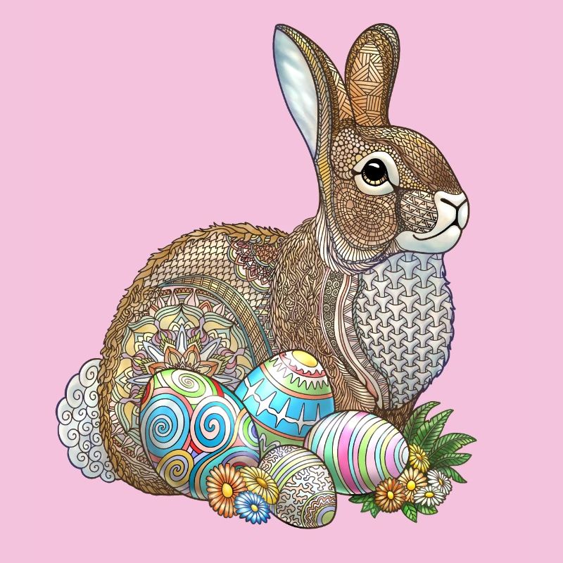 Chasse aux œufs de Pâques Zentangle
