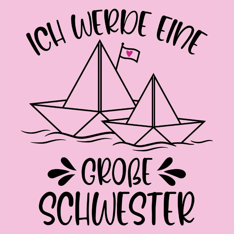 Papierschiff Schiff Ich werde eine große Schwester