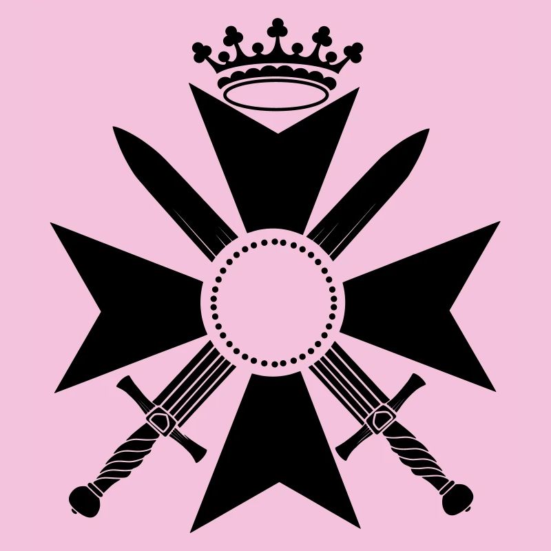 Croix militaire avec deux épées et couronne