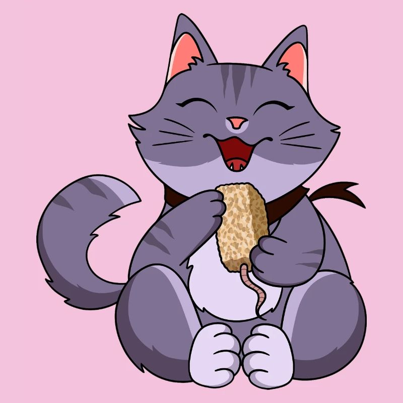 Chat violet gourmande