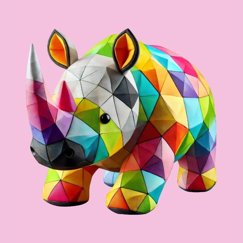 rhinocéros rhino polygones patchwork