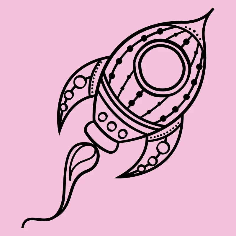 Rakete Schiff Doodle Raumfahrt