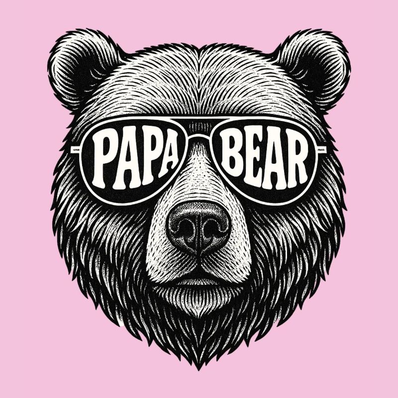 Geschenkidee Papa Bear Retro Look mit Sonnenbrille