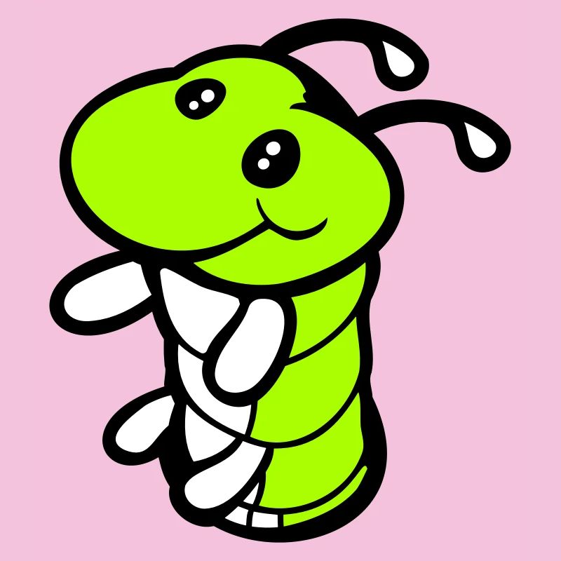 Caterpillar Bottom Hole Cute Smiles Friendly Happy