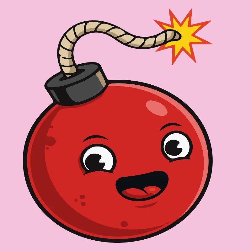 Bombe de dessin animé avec une expression joyeuse