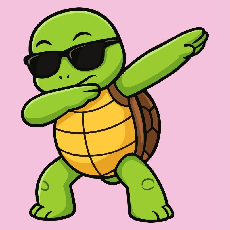 Dab Turtle avec lunettes de soleil