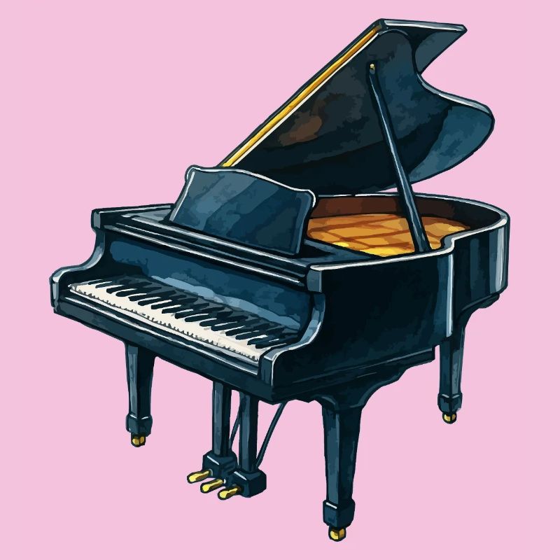Piano à queue de concert bleu