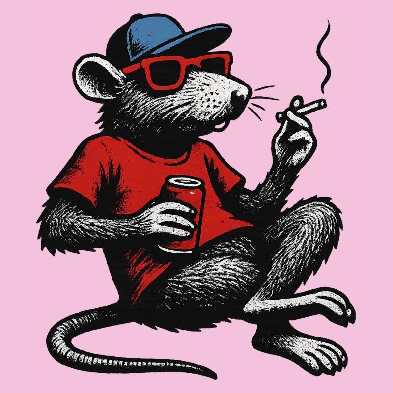 Ratte mit Sonnenbrille rauchend