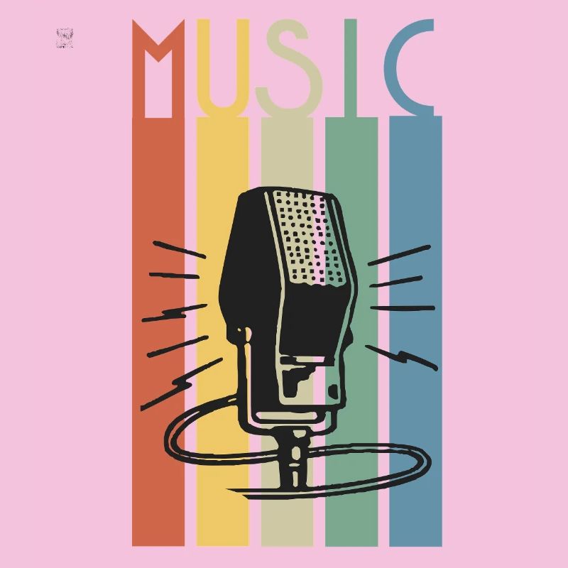 Bande musicale de microphone rétro
