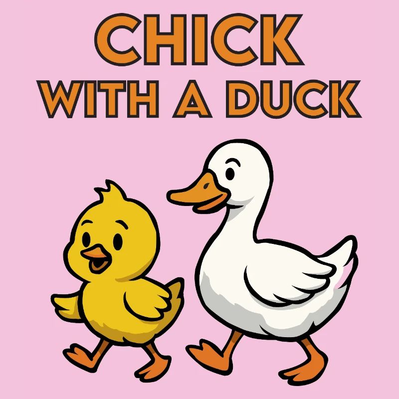 Küken mit einer Ente