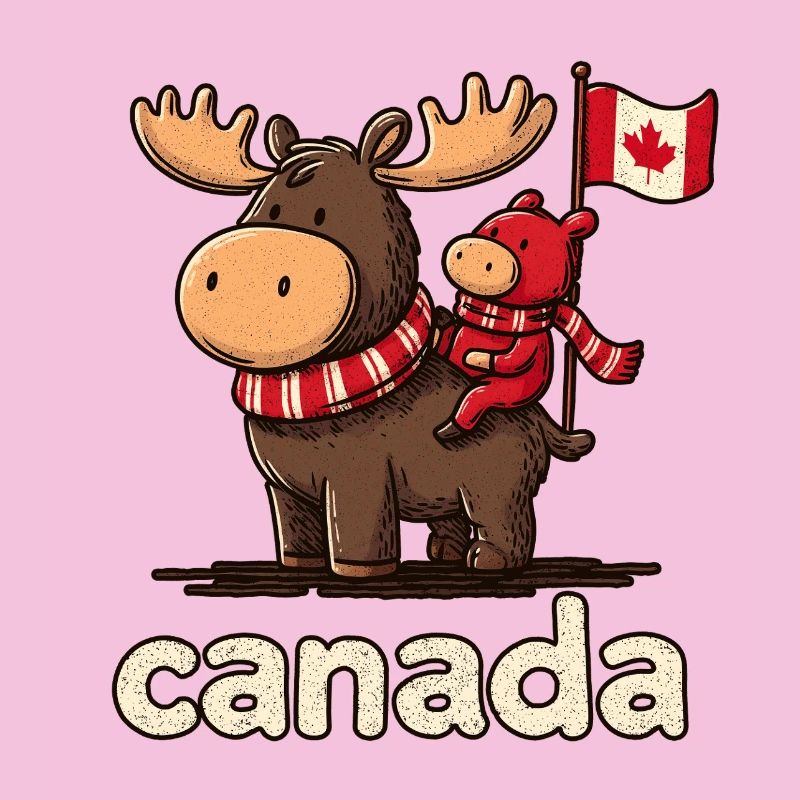 Canada-Moose mit kleinem Begleiter