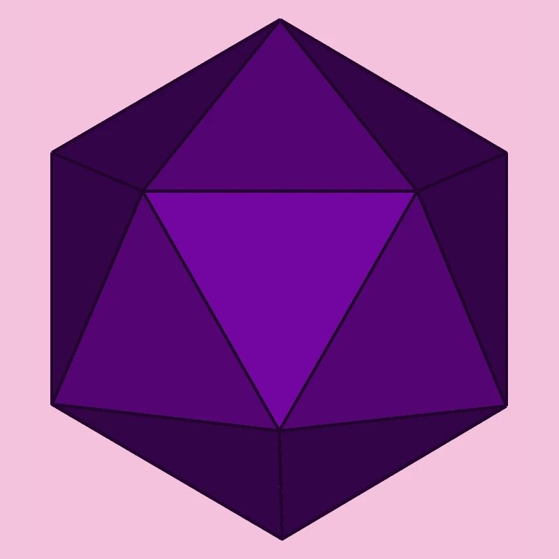  Purple Polyhedral D20 Dice
