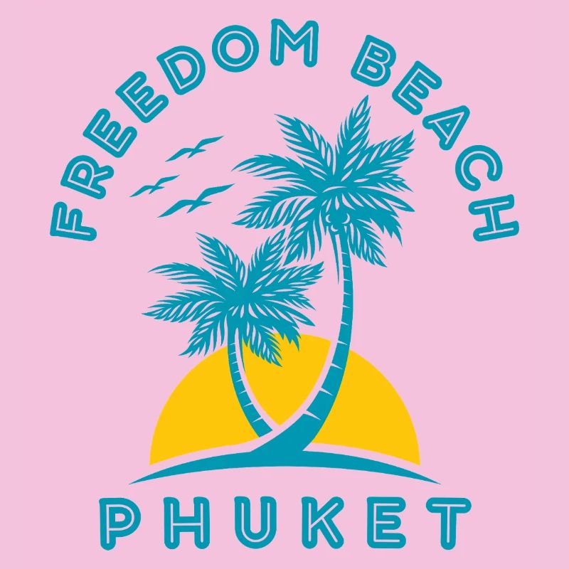 Coucher de soleil de palmier de Freedom Beach Phuket