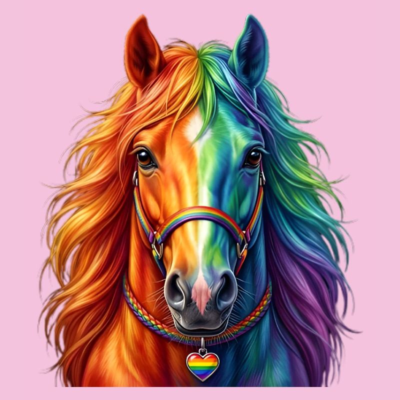 Regenbogenpferd / Pferd in Regenbogenfarben