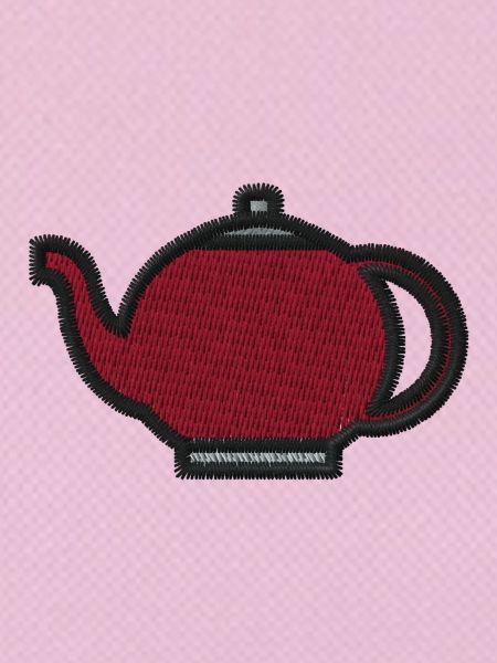 Tea kettle embroidered