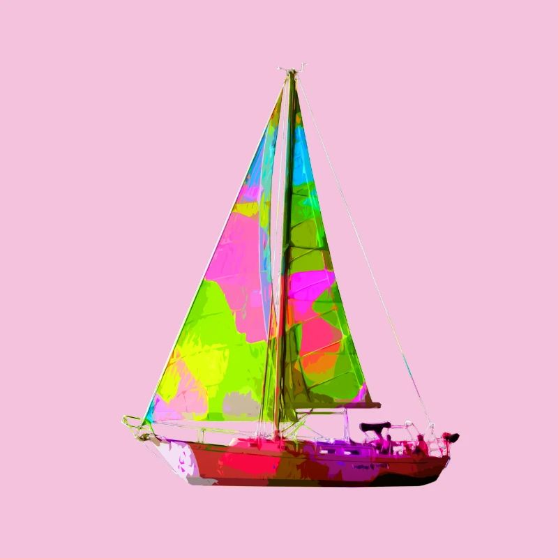 Buntes Segelboot