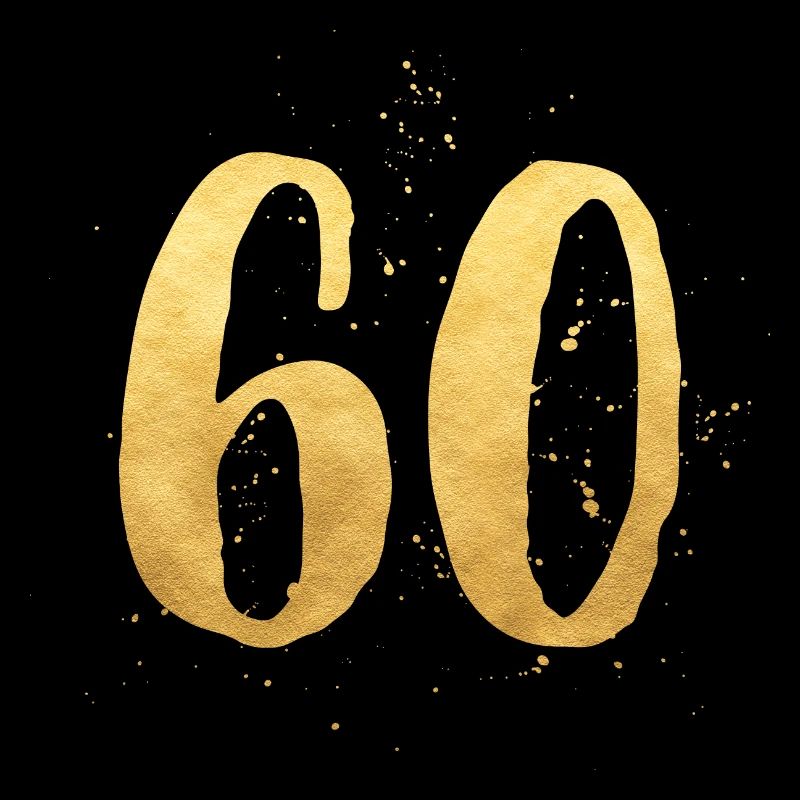 60 gold runder Geburtstag sechzig Geschenk Zahl
