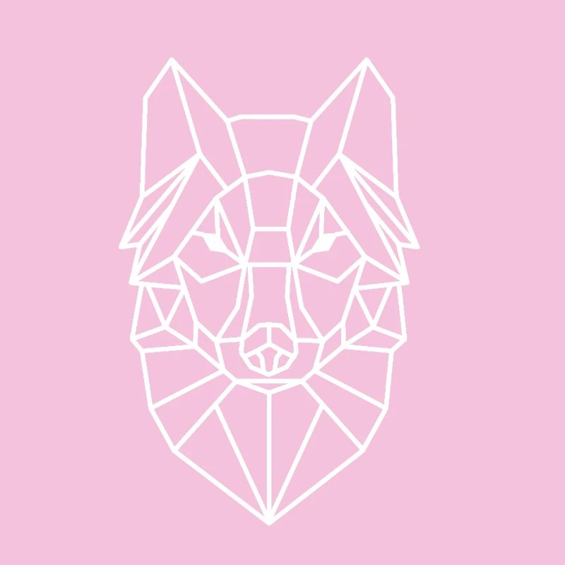 Geometric Wolf Head Line Style