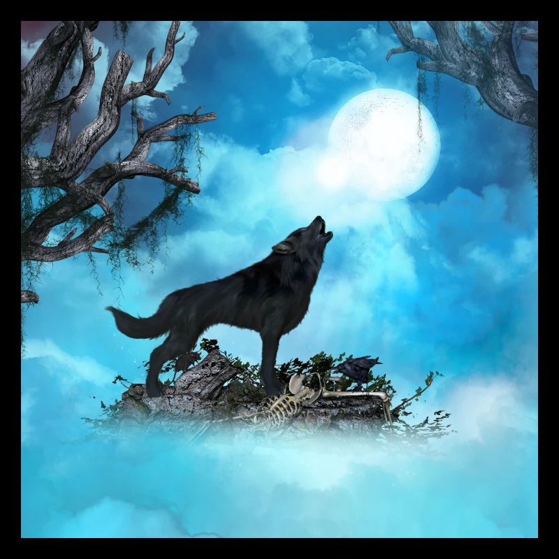 Awesome wolf in the night