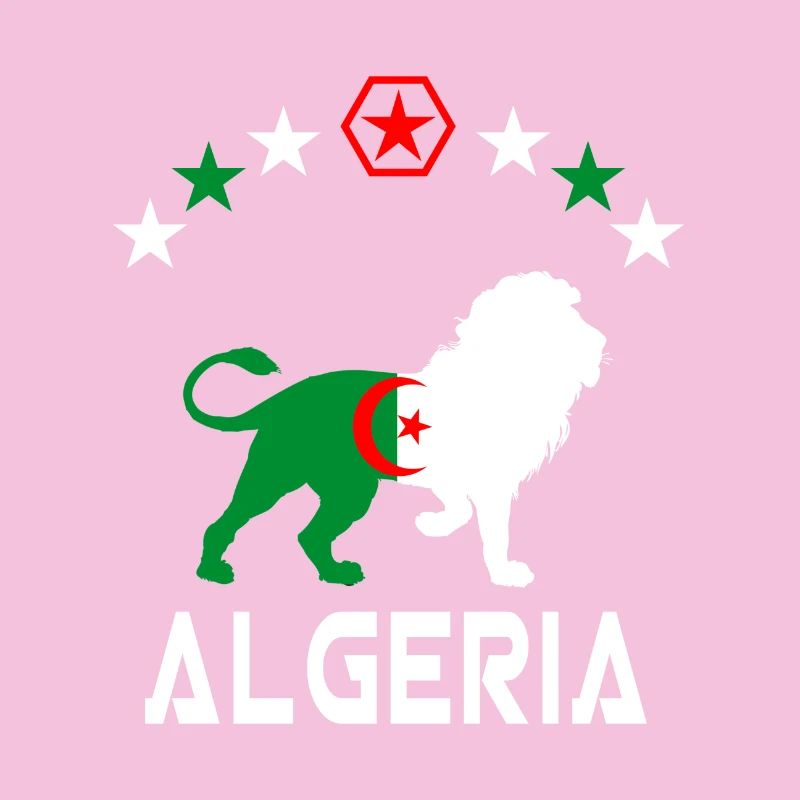 Algeria Lion Flags Design/ Gift