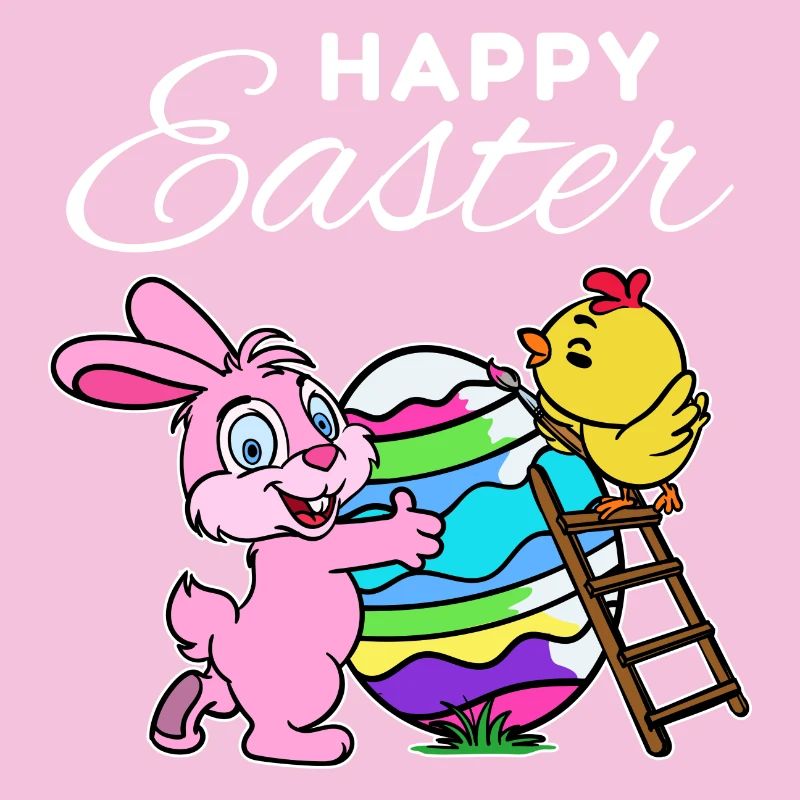 Happy easter bunny easter bunny chick hen egg