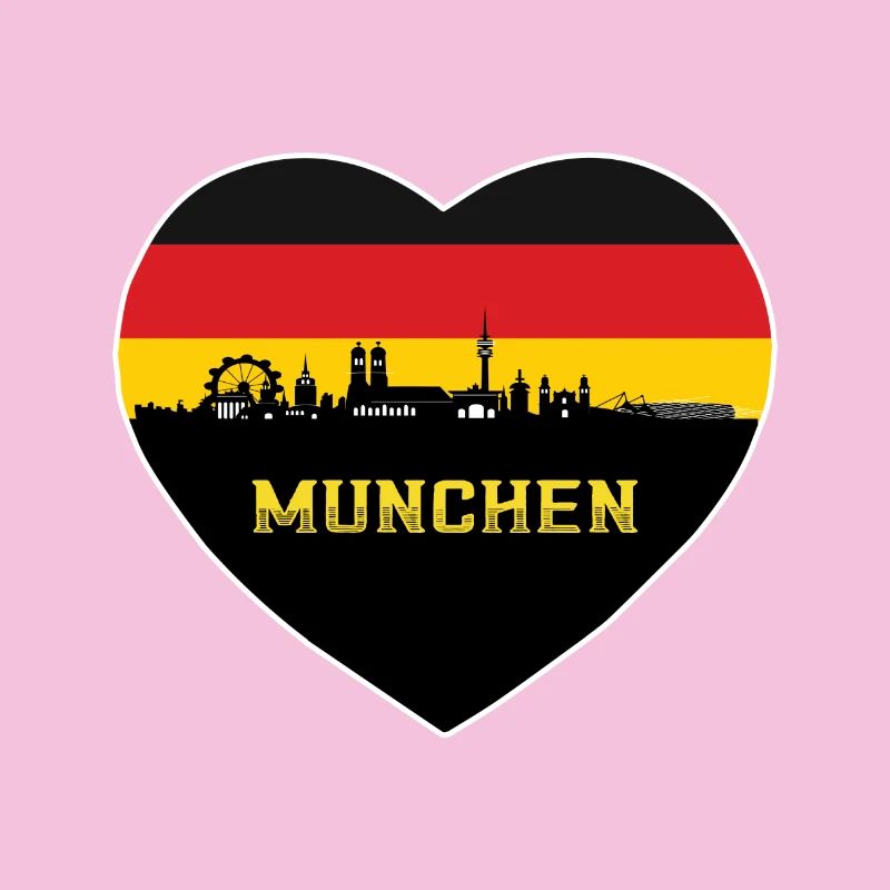 Munich Germany Skyline München German Flag