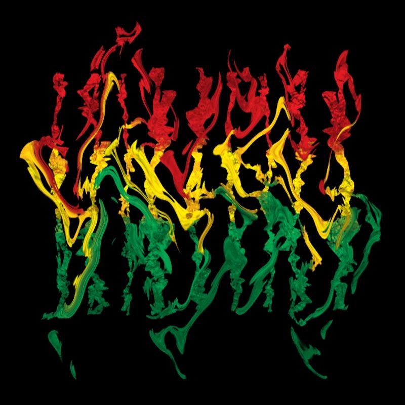 Lebendige Reggae Flammen-Illustration Reggae