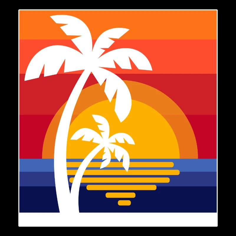 Palm trees Caribbean summer sun beach sea time out