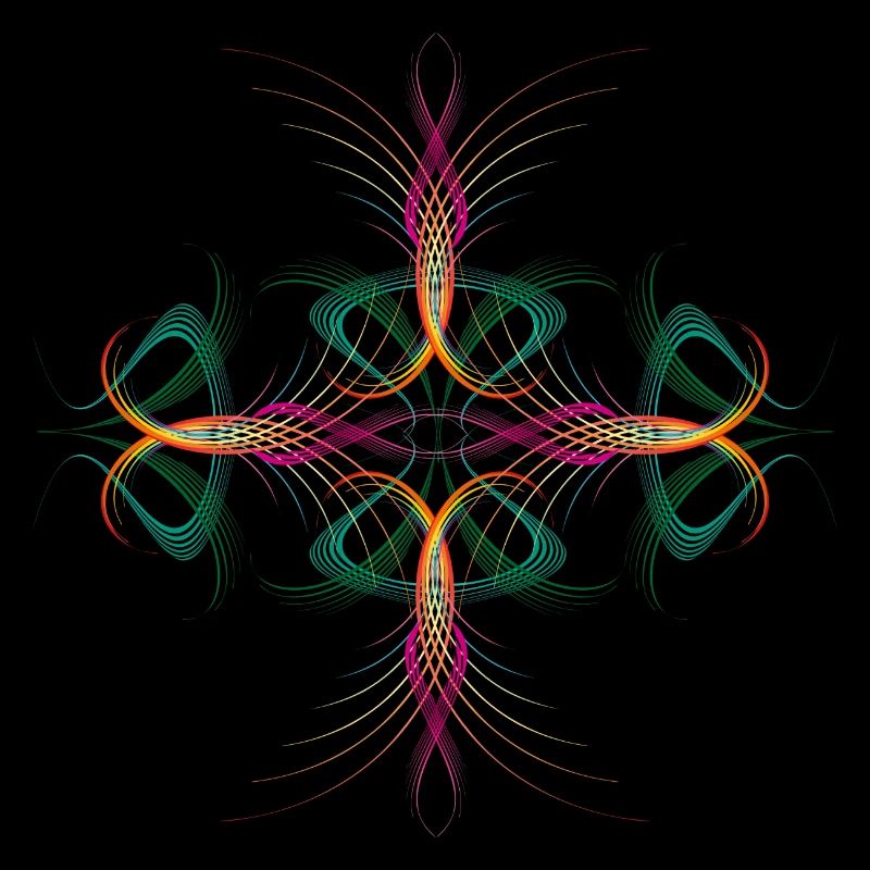 very delicate dynamically flowing cross ornament